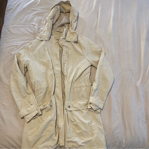 1 Sunset Lane Jackets & Blazers - Beige Hooded Women’s Utility Jacket
